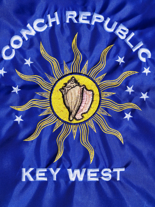 18" high x 12"wide Conch Republic of Key West 100% Nylon Double-Sided Embroidered Garden Flags & Banners