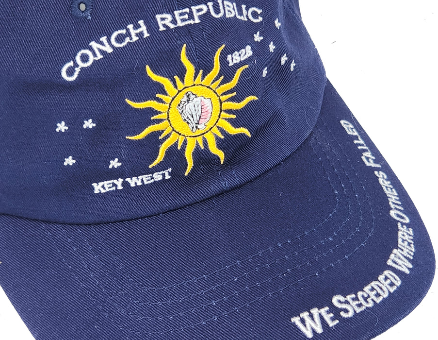 Conch Republic Key West Cap Hat - We Seceded Where Others Failed Embroidered Hat