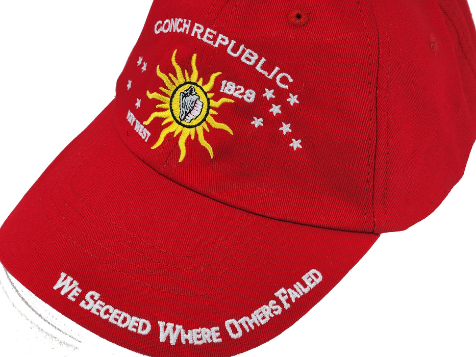 Conch Republic Key West Cap Hat - We Seceded Where Others Failed Embroidered Hat