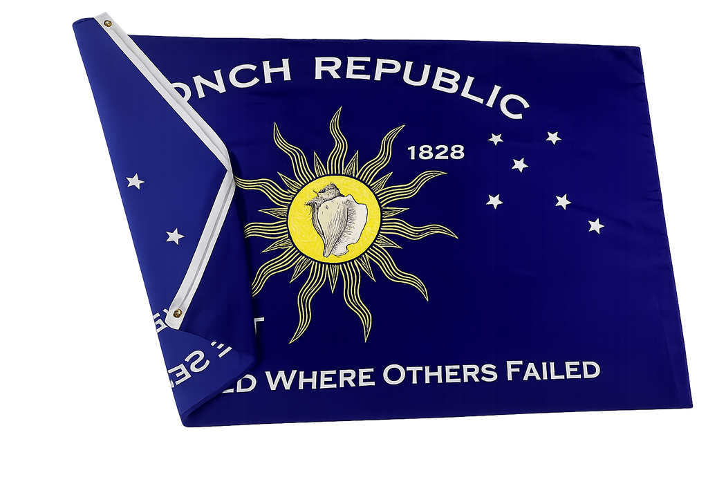Conch Republic "We Seceded Where Others Failed" Independence Silk Screen Printed Flag from Key West, Florida