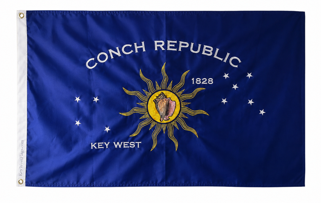 2 ft. x 3 ft. Embroidered Key West Conch Republic Double-Sided Heavy Duty 300D Nylon Flag
