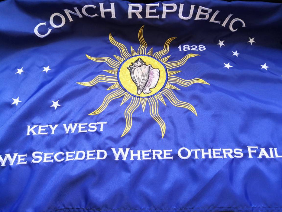 "We Seceded Where Others Failed"  2 ft. x 3 ft. Embroidered Key West Conch Republic Single-Sided Heavy Duty 300D Nylon Flag