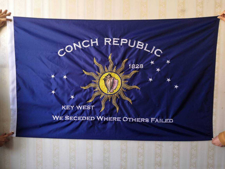 "We Seceded Where Others Failed" 3 ft. x 5 ft. Embroidered Key West Conch Republic Single-Sided Heavy Duty 300D Nylon Flag