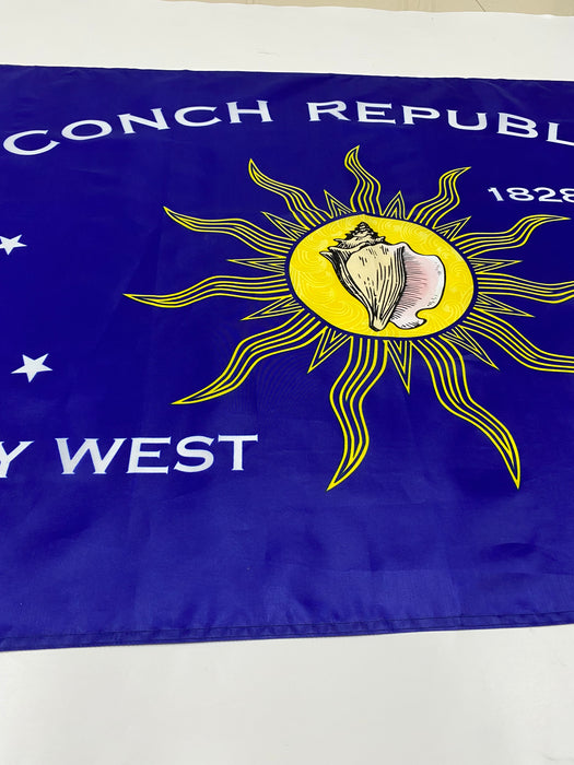 Conch Republic Flag and 8 Stripe Key West Rainbow LGBTQ Gay Lesbian Silk Screen Printed Flag Package