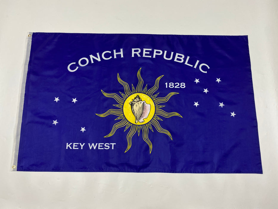 Conch Republic Flag and 8 Stripe Key West Rainbow LGBTQ Gay Lesbian Silk Screen Printed Flag Package