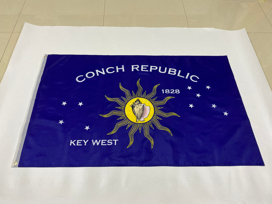 Conch Republic 3x5 Silk Screen Printed Independence Flag from Key West, Florida