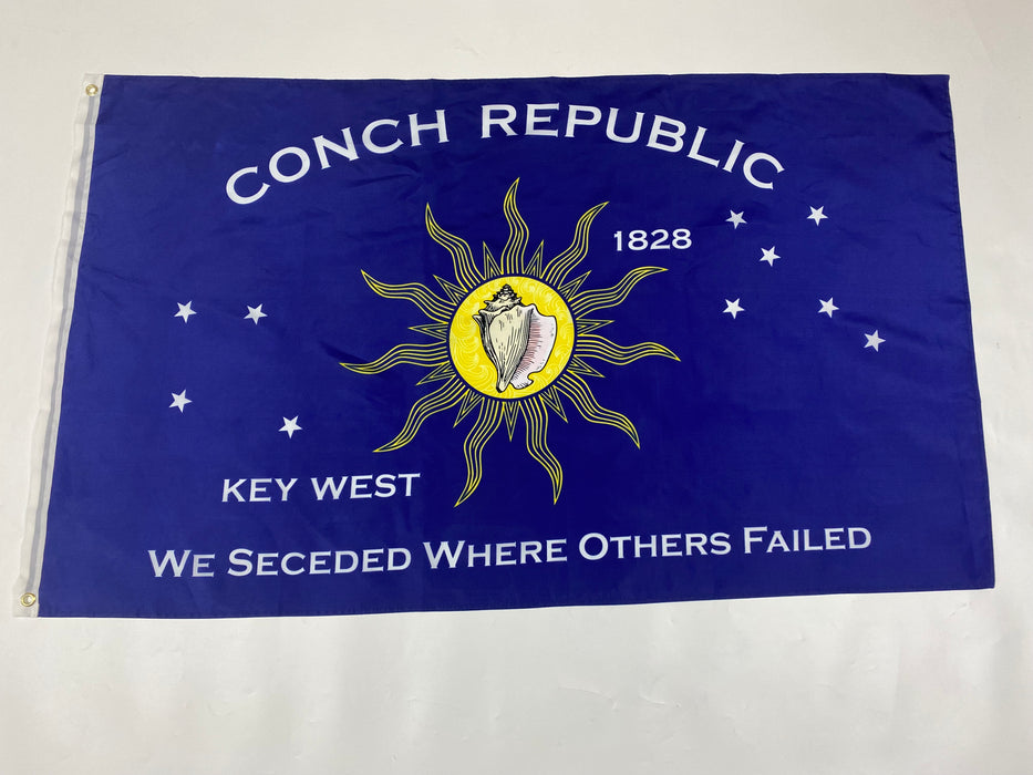 Conch Republic "We Seceded Where Others Failed" Independence Silk Screen Printed Flag from Key West, Florida