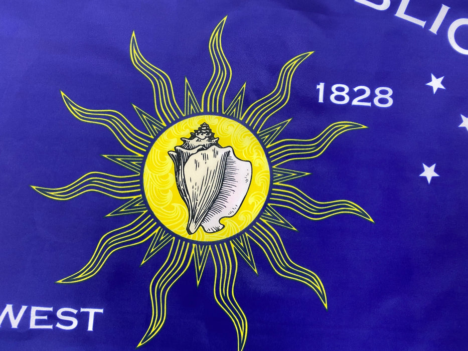 Conch Republic Flag and 8 Stripe Key West Rainbow LGBTQ Gay Lesbian Silk Screen Printed Flag Package